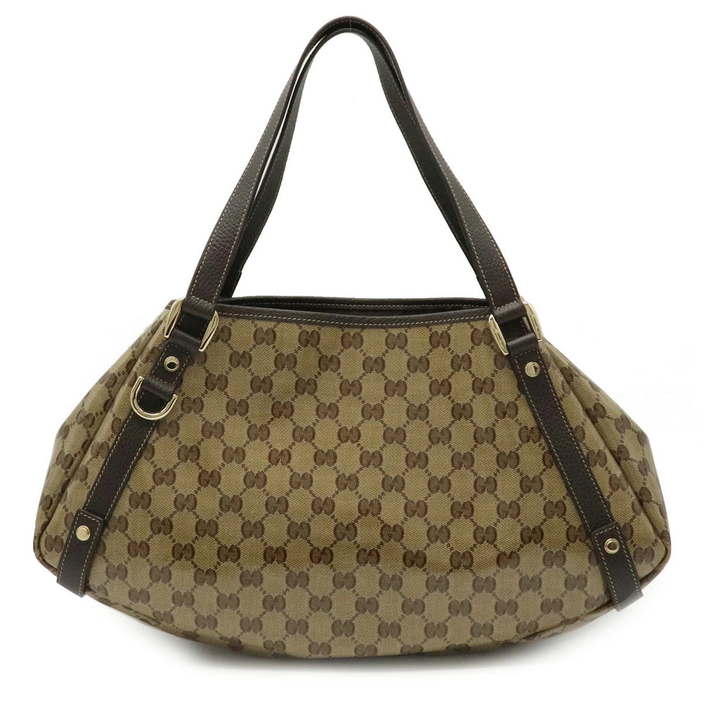 Gucci GG Crystal Tote Bag Shoulder Beige Brown Cream